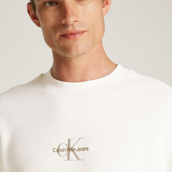 Calvin Klein Ανδρική μακρυμάνικη μπλούζα Monologo Waffle LS Tee